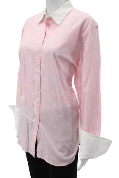 Brooks Brothers Women Basic Collared Button-Up Check Cotton Long Sleeve Size 16
