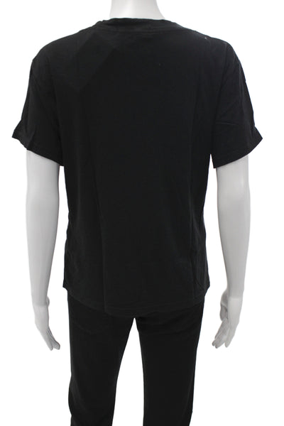 Perfect White Tee Womens Black V-Neck Basic Cotton Short Sleeve T-Shirt Size M