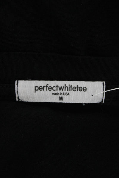 Perfect White Tee Womens Black V-Neck Basic Cotton Short Sleeve T-Shirt Size M