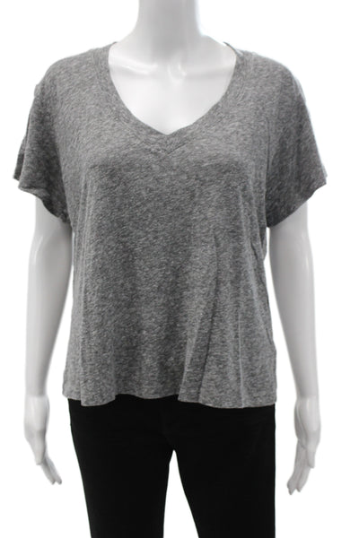 Perfect White Tee Womens Basic Gray V Neck Short Sleeve T-Shirt Size M