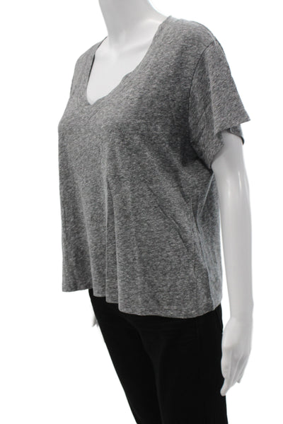 Perfect White Tee Womens Basic Gray V Neck Short Sleeve T-Shirt Size M