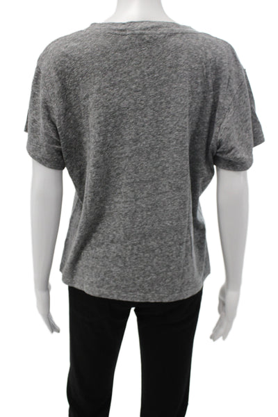 Perfect White Tee Womens Basic Gray V Neck Short Sleeve T-Shirt Size M