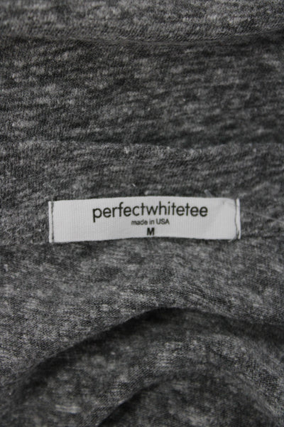 Perfect White Tee Womens Basic Gray V Neck Short Sleeve T-Shirt Size M