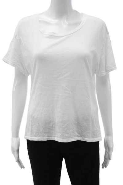 Perfect White Tee Womens White Cotton Short Sleeve T-Shirt Size M