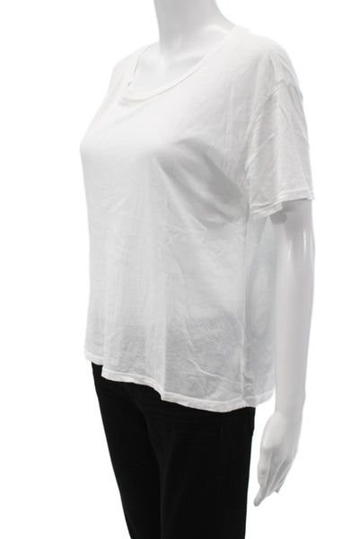 Perfect White Tee Womens White Cotton Short Sleeve T-Shirt Size M