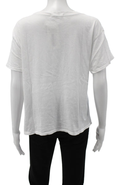 Perfect White Tee Womens White Cotton Short Sleeve T-Shirt Size M