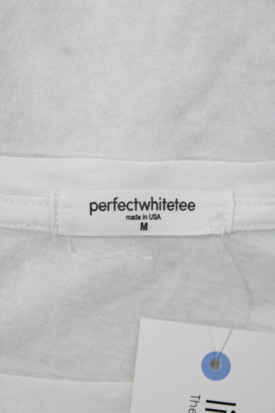 Perfect White Tee Womens White Cotton Short Sleeve T-Shirt Size M