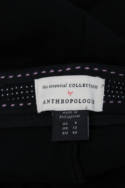 Anthropologie Womens Cropped Black Pants Size 8