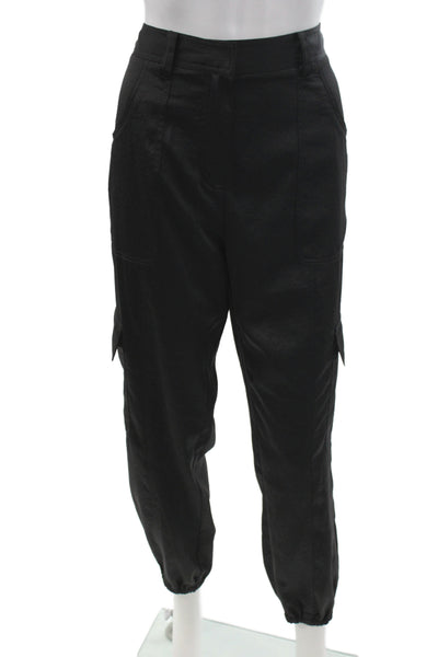 Donna Karan New York Womens Black Polyester Cargo Pants Size 8