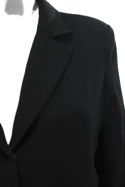 Amanda Uprichard Womens Overcoat Black Collared Long Sleeve Polyester Size L