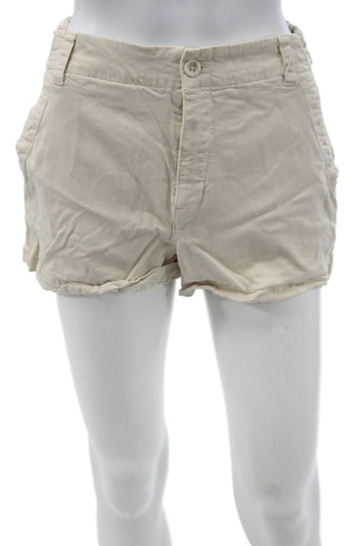 Bella Dahl Women Shorts Beige Viscose Solid Casual Size XS