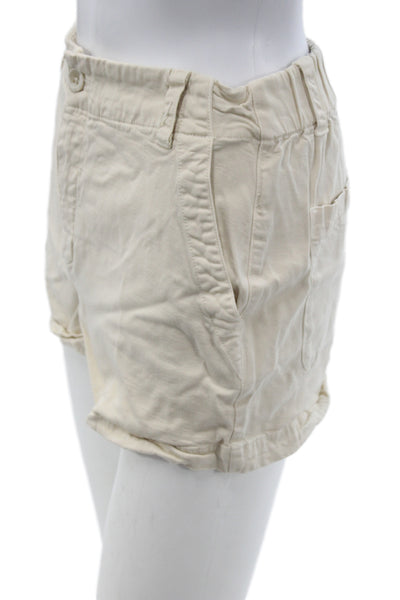 Bella Dahl Women Shorts Beige Viscose Solid Casual Size XS