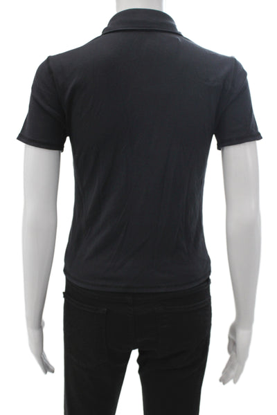 Vuori Unisex Adults Basic Ribbed Collared Polo Short Sleeve Black Size XS