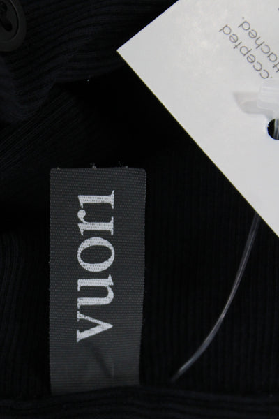 Vuori Unisex Adults Basic Ribbed Collared Polo Short Sleeve Black Size XS