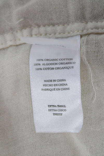 Rails Womens Collared Button Up Top Ivory Organic Cotton Long Sleeve Size XS