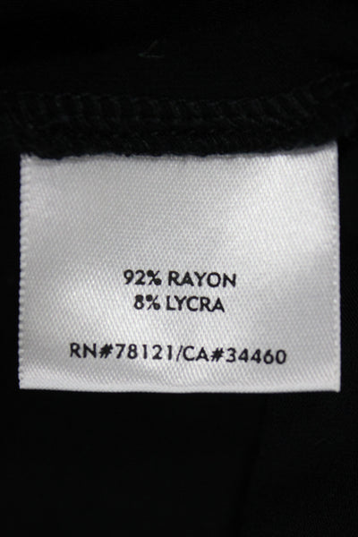 Eileen Fisher Women Shift Dress Black Scoop Neck 3/4 Sleeve Rayon Size M
