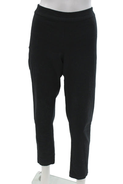 Eileen Fisher Womens Ankle Pants Black Organic Cotton Size M