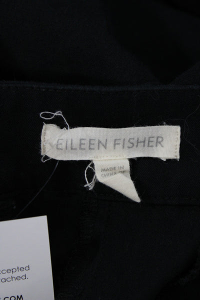 Eileen Fisher Womens Ankle Pants Black Organic Cotton Size M