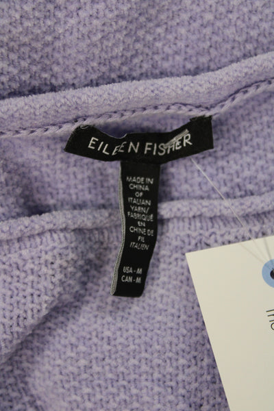 Eileen Fisher Women Pullover Sweater Purple Boat Neck Long Sleeve Size M
