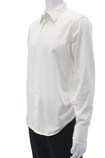 Theory Men's Long Sleeves Button Down Shirt White Size L
