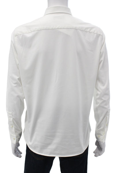 Theory Men's Long Sleeves Button Down Shirt White Size L
