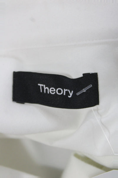 Theory Men's Long Sleeves Button Down Shirt White Size L
