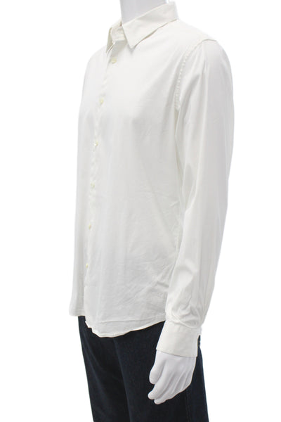 Theory Men's Long Sleeves Button Down Dress Shirt White Size L