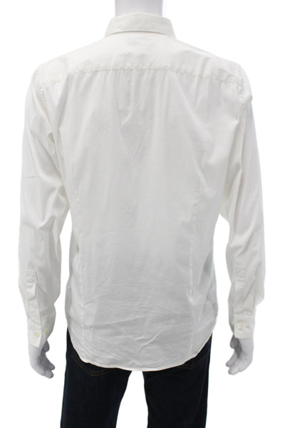 Theory Men's Long Sleeves Button Down Dress Shirt White Size L