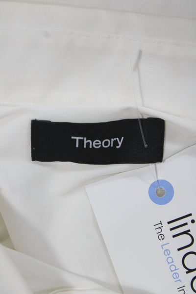 Theory Men's Long Sleeves Button Down Dress Shirt White Size L