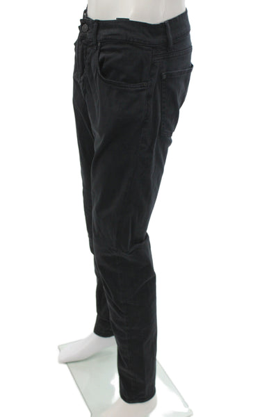 7 For All Mankind Mens Straight Jeans Black Cotton Blend Button Size 32