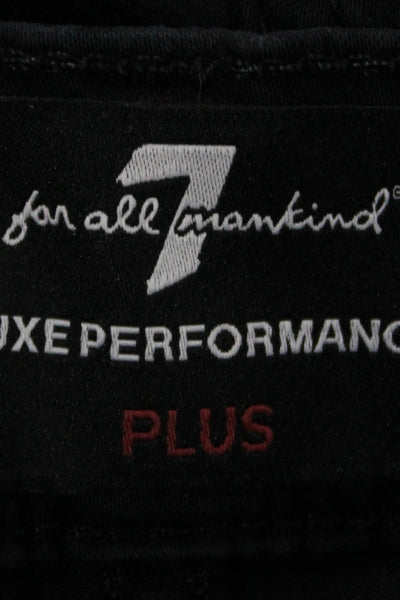 7 For All Mankind Mens Straight Jeans Black Cotton Blend Button Size 32