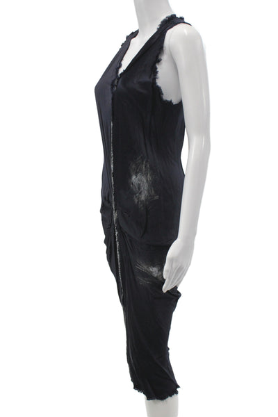 Jaga Womens Tank Dress Black Rayon V Neck Sleeveless Mid-Calf Gothic Size 1