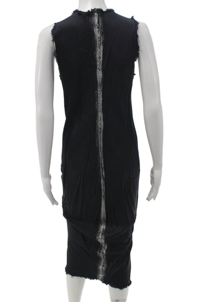 Jaga Womens Tank Dress Black Rayon V Neck Sleeveless Mid-Calf Gothic Size 1