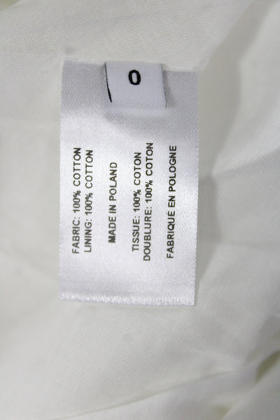 Proenza Schouler Women White Cotton Halter Sundress Midi Bohemian Zip Size 0