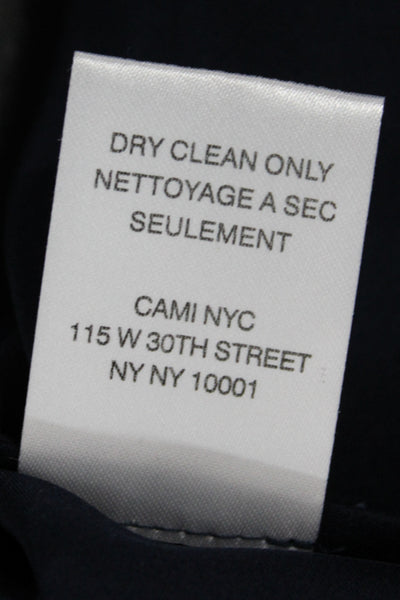 Cami NYC Womens Silk V Neck Lace Cami Pajama Top Sleeveless Blue Size S