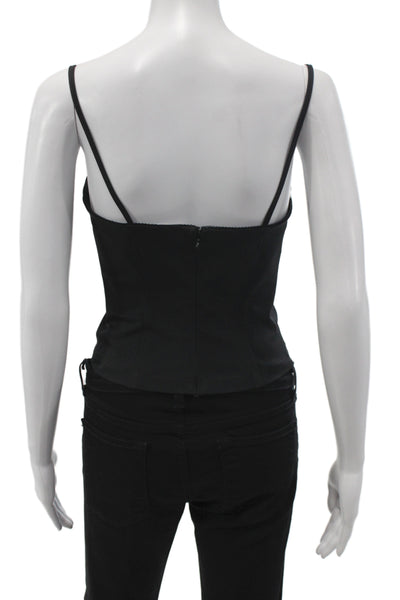 Gold Hawk Womens Silk Camisole Scoop Neck Lace Blue Sleeveless Size XS