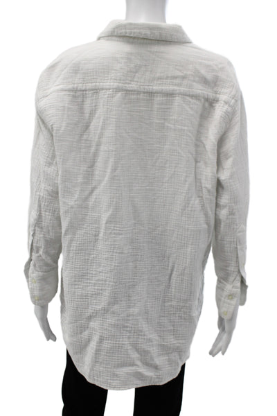 The Great Womens Basic Collared Cotton Button-Up Long Sleeve White Size 1