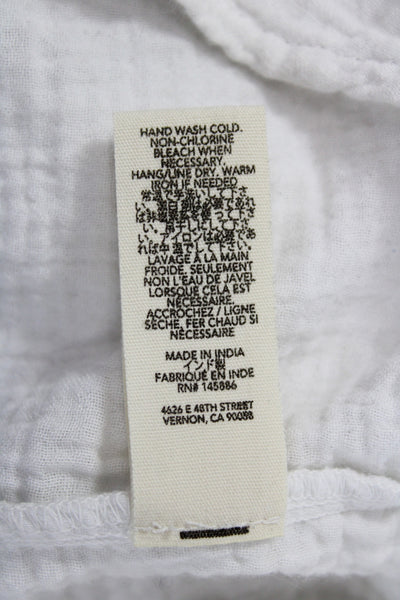 The Great Womens Basic Collared Cotton Button-Up Long Sleeve White Size 1