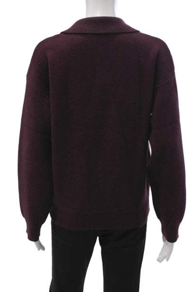 English Factory Women Argyle Collared Pullover Sweater Purple Viscose Size XS