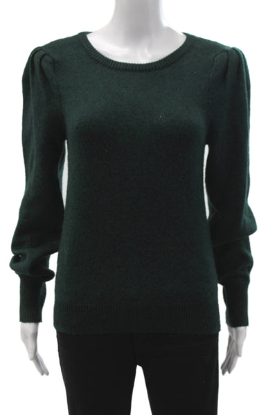 L'Academie Womens Pullover Sweater Green Crew Neck Long Sleeve Size M
