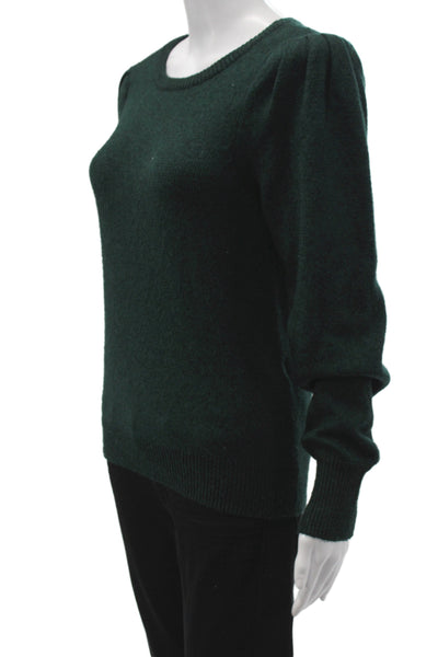 L'Academie Womens Pullover Sweater Green Crew Neck Long Sleeve Size M