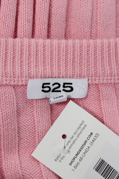 525 Women Cardigan Pink Long Sleeve Round Neck Solid Size XL