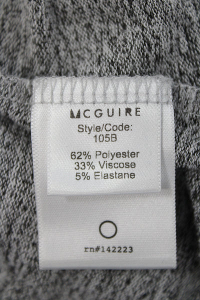 McGuire Womens Cropped Casual Top Gray Long Sleeve Crew Neck Size S
