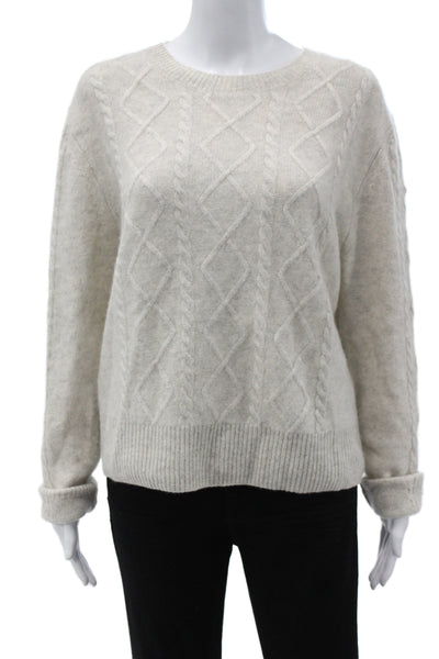 27 Miles Womens Beige Cashmere Argyle Pullover Size L
