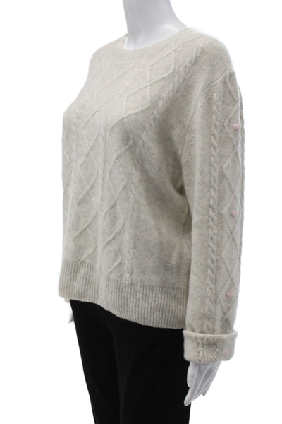 27 Miles Womens Beige Cashmere Argyle Pullover Size L