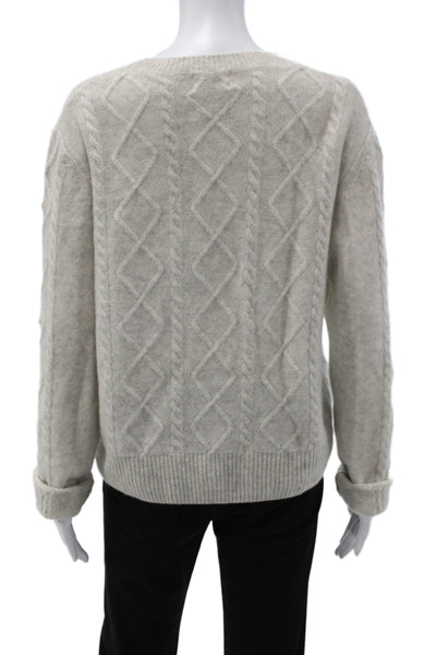 27 Miles Womens Beige Cashmere Argyle Pullover Size L