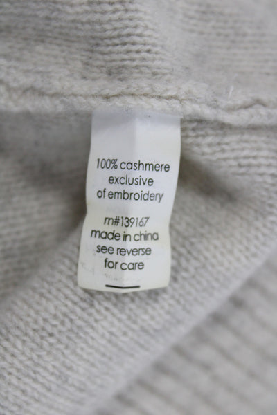 27 Miles Womens Beige Cashmere Argyle Pullover Size L
