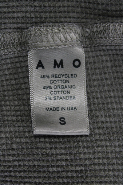 Amo Women Henley Sweater Green Long Sleeve Size S