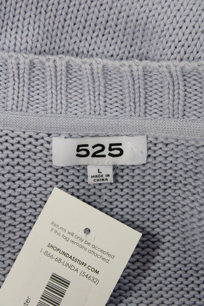 525 Womens Cardigan Blue V-Neck Long Sleeve Cotton Size L