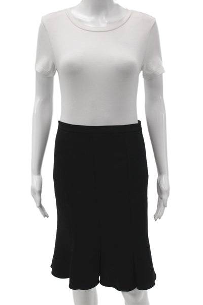 D&G Dolce & Gabbana Womens Black Trumpet Skirt Knee Length Size 40